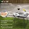 3 Piece Patio Chaise Lounge Set 2 Reclining Chairs with Table Black